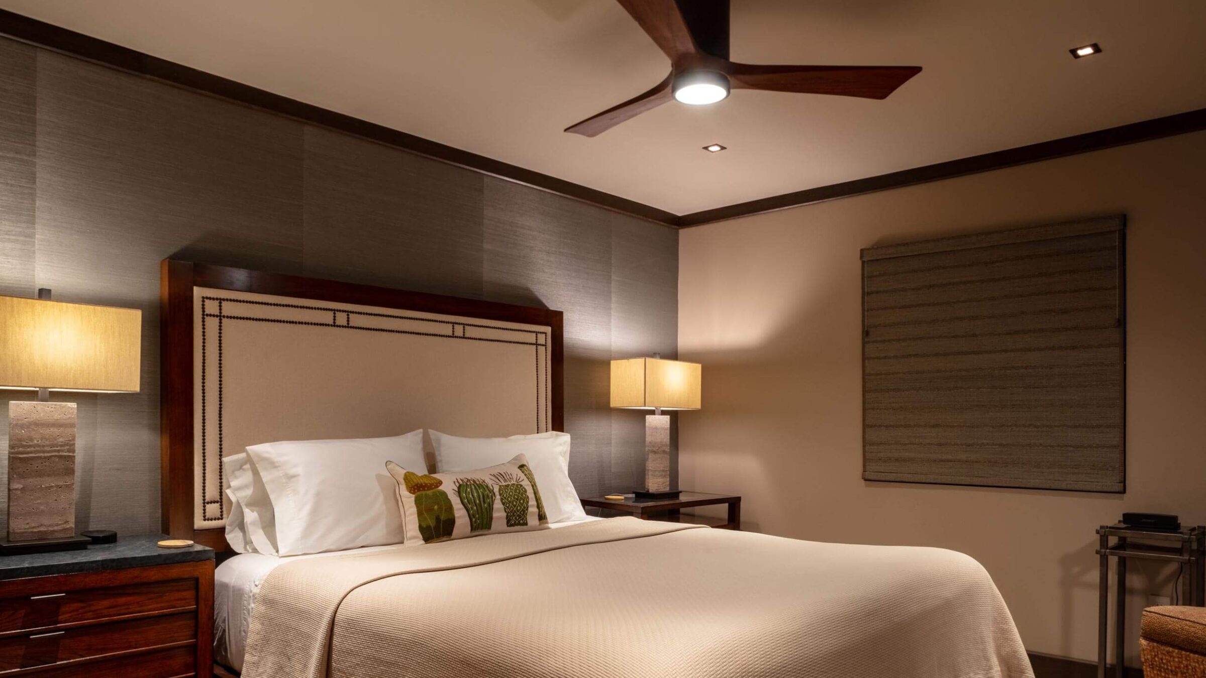 Modern bedroom featuring a king-sized bed